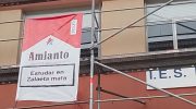 Protestas nos andamios das obras do IES Zalaeta