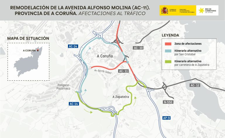 Propoñen comezar a usar a Terceira Rolda para saír da cidade polas obras de Alfonso Molina