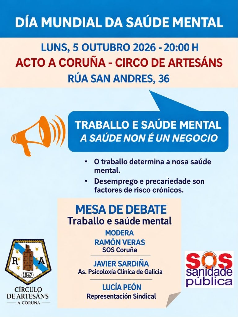 O Circo de Artesáns acolle esta tarde unha mesa sobre a sanidade pública