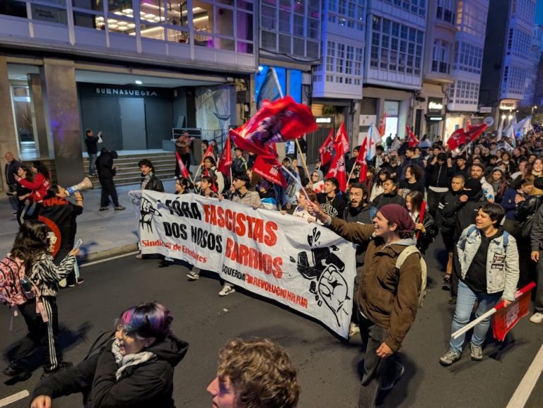 Manifestacion antifascista en Coruna