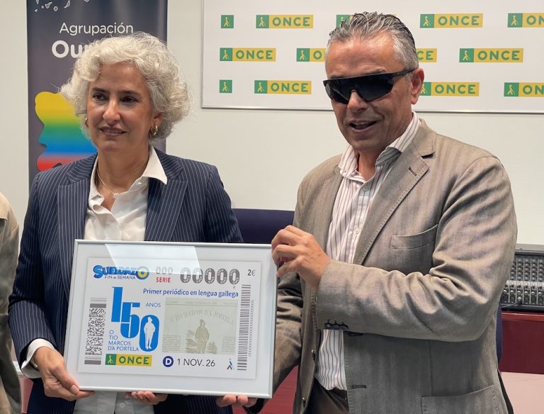 Un Cupón da ONCE pola primeira xornalística en galego: “Lamas, unha persoa cega, foi pioneiro do xornalismo”